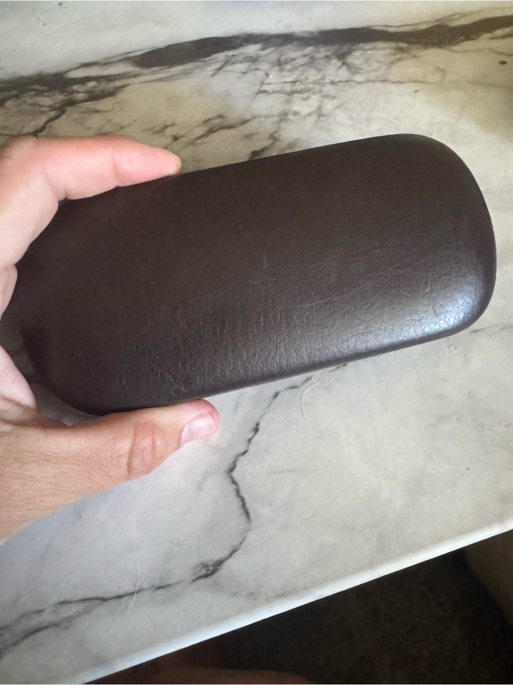 Classic Brown Leather lookalike Eyeglass Case - Men's Accessory